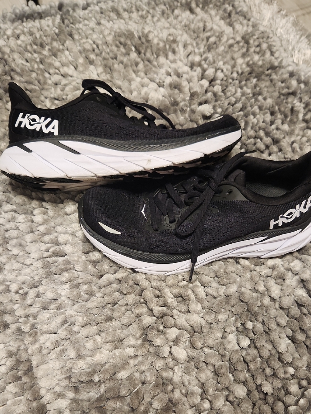 Hoka Black and White Running Sneakers Womens 6B